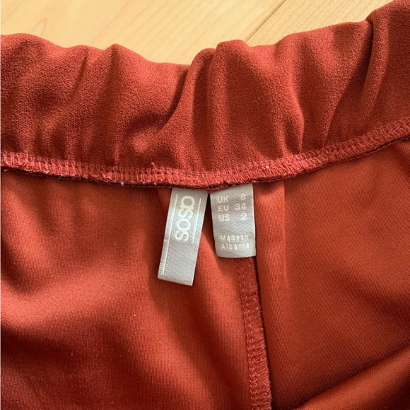 Burnt orange/ rust cropped wide leg pant - ASOS US 2 - Picture 7 of 14